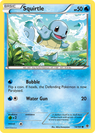 Squirtle 14/101 Black & White Plasma Blast