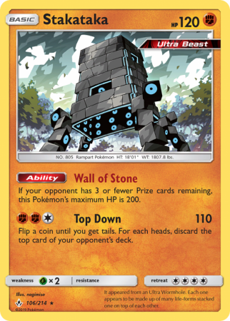 Stakataka 106/214 Sun & Moon Unbroken Bonds