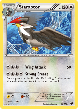Staraptor 97/116 Black & White Plasma Freeze