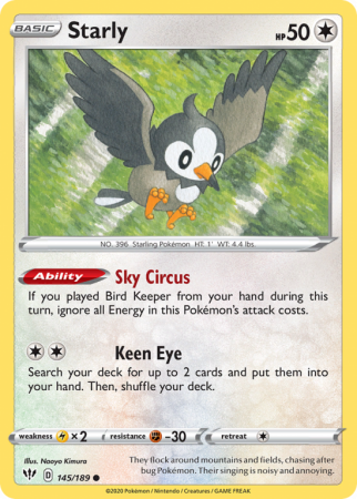 Starly 145/189 Sword & Shield Darkness Ablaze