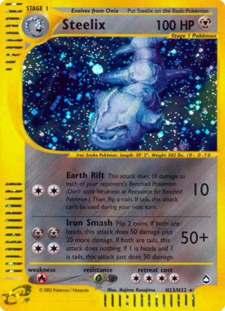 Steelix H23/186 E-Card Aquapolis