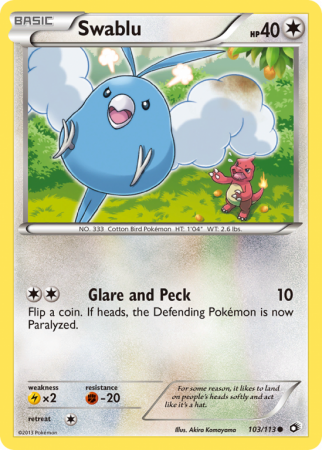 Swablu 103/113 Black & White Legendary Treasures