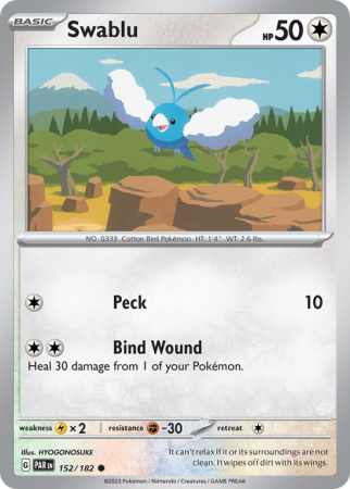 Swablu 152/182 Scarlet & Violet Paradox Rift