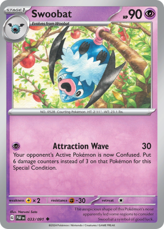 Swoobat 33/91 Scarlet & Violet Paldean Fates