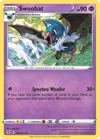 Swoobat 69/203 Sword & Shield Evolving Skies