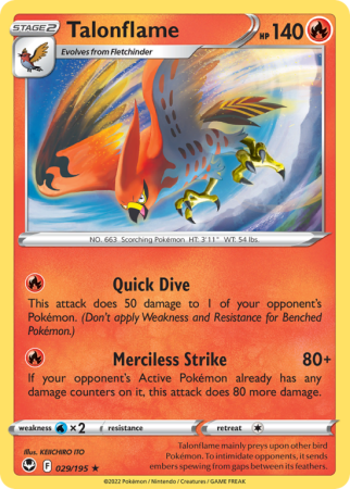 Talonflame 29/195 Sword & Shield Silver Tempest