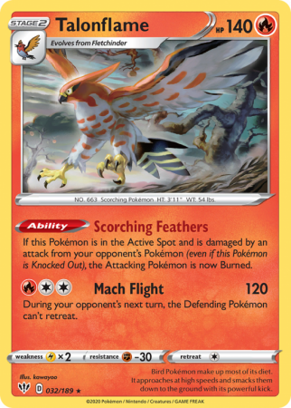 Talonflame 32/189 Sword & Shield Darkness Ablaze
