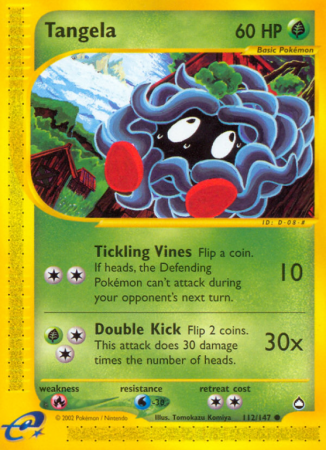 Tangela 112/186 E-Card Aquapolis