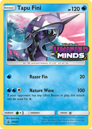 Tapu Fini SM203/156 Sun & Moon SM Black Star Promos