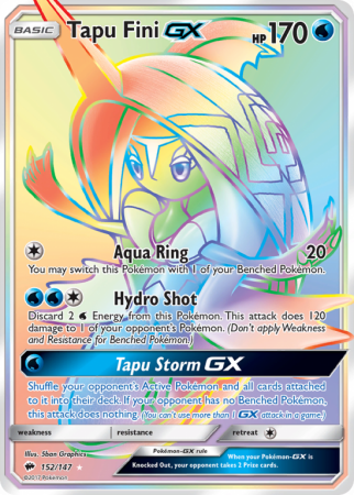 Tapu Fini-GX 152/147 Sun & Moon Burning Shadows