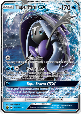 Tapu Fini-GX 39a/147 Sun & Moon Burning Shadows
