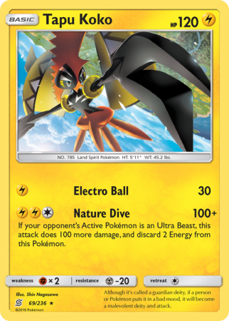 Tapu Koko 69/236 Sun & Moon Unified Minds