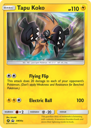 Tapu Koko SM30a/156 Sun & Moon SM Black Star Promos