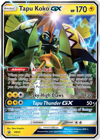 Tapu Koko-GX SM33/156 Sun & Moon SM Black Star Promos