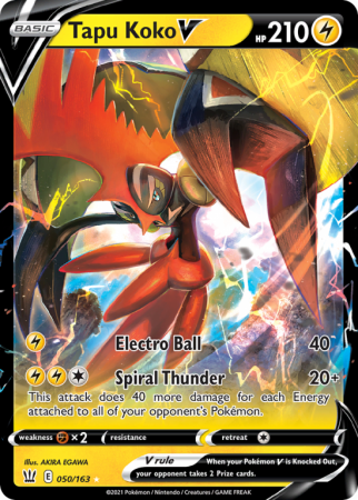 Tapu Koko V 50/163 Sword & Shield Battle Styles