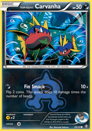 Team Aqua's Carvanha 20/34 XY Double Crisis