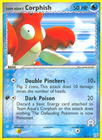 Team Aqua's Corphish 26/95 EX Team Magma vs Team Aqua