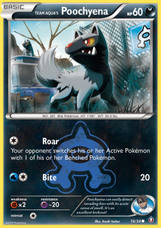 Team Aqua's Poochyena 16/34 XY Double Crisis