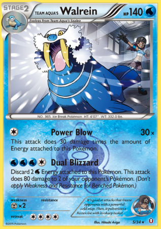 Team Aqua's Walrein 5/34 XY Double Crisis