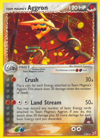Team Magma's Aggron 7/95 EX Team Magma vs Team Aqua