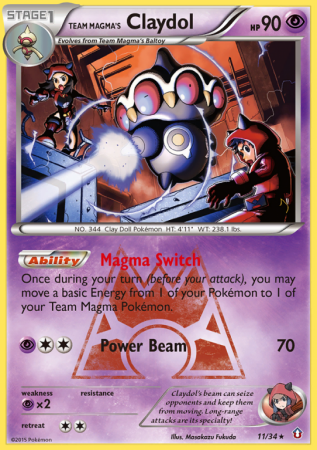 Team Magma's Claydol 11/34 XY Double Crisis
