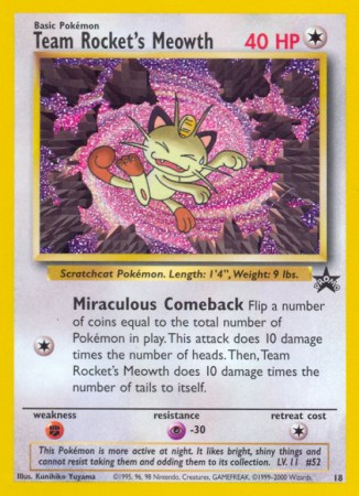 Team Rocket's Meowth 18/53 Base Wizards Black Star Promos