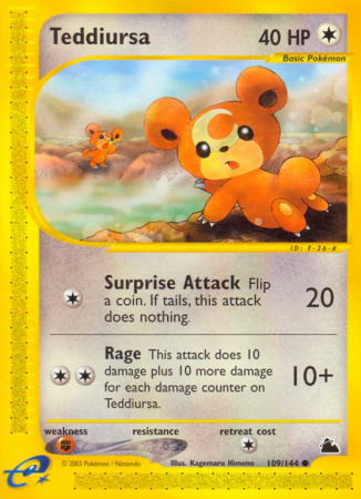 Teddiursa 109/182 E-Card Skyridge