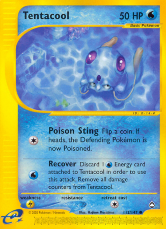 Tentacool 113/186 E-Card Aquapolis