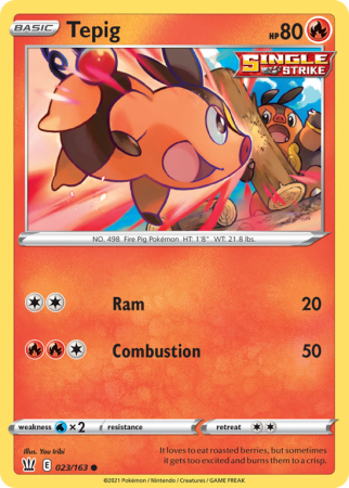Tepig 23/163 Sword & Shield Battle Styles