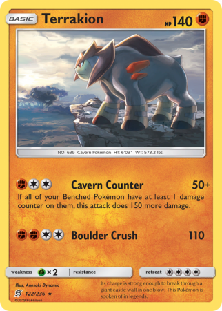 Terrakion 122/236 Sun & Moon Unified Minds