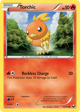 Torchic 14/108 Black & White Dark Explorers