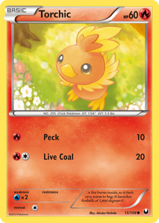 Torchic 15/108 Black & White Dark Explorers