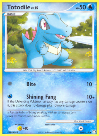 Totodile 106/123 Diamond & Pearl Mysterious Treasures
