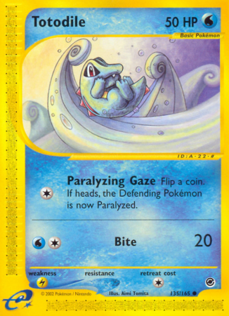 Totodile 135/165 E-Card Expedition Base Set