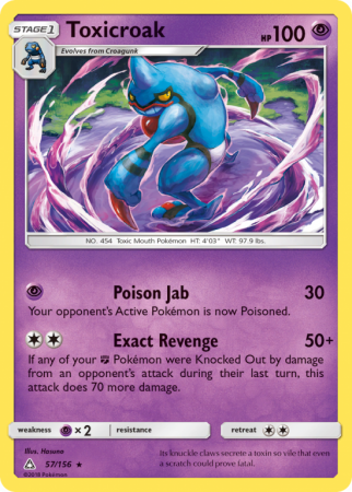 Toxicroak 57/156 Sun & Moon Ultra Prism