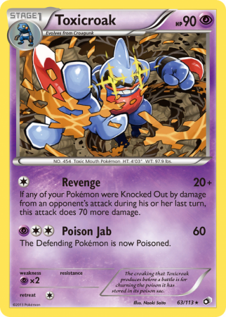 Toxicroak 63/113 Black & White Legendary Treasures