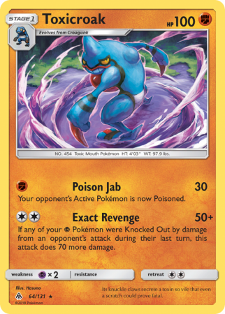 Toxicroak 64/131 Sun & Moon Forbidden Light
