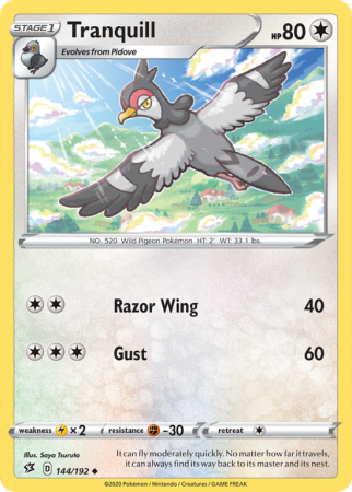 Tranquill 144/192 Sword & Shield Rebel Clash