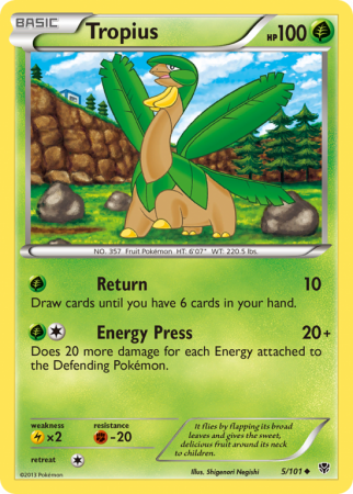 Tropius 5/101 Black & White Plasma Blast