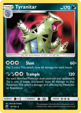 Tyranitar 87/168 Sun & Moon Celestial Storm