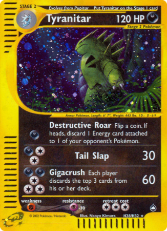 Tyranitar H28/186 E-Card Aquapolis