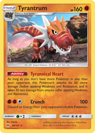 Tyrantrum 69/131 Sun & Moon Forbidden Light