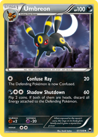 Umbreon 61/108 Black & White Dark Explorers