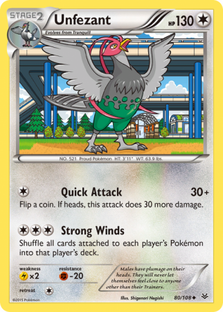 Unfezant 80/108 XY Roaring Skies