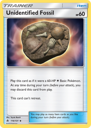 Unidentified Fossil 116/131 Sun & Moon Forbidden Light