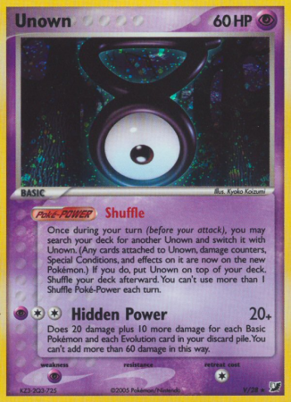 Unown V/115 EX Unseen Forces