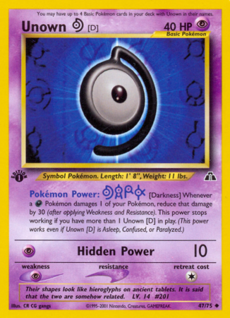 Unown [D] 47/75 Neo Neo Discovery