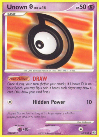 Unown D 68/130 Diamond & Pearl Diamond & Pearl