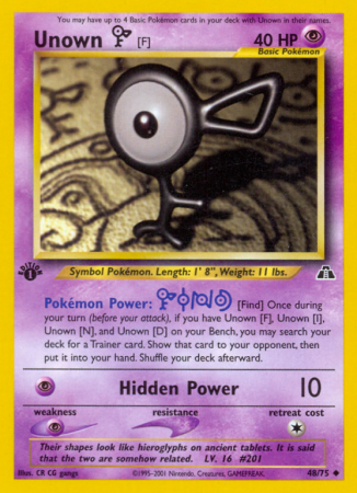 Unown [F] 48/75 Neo Neo Discovery