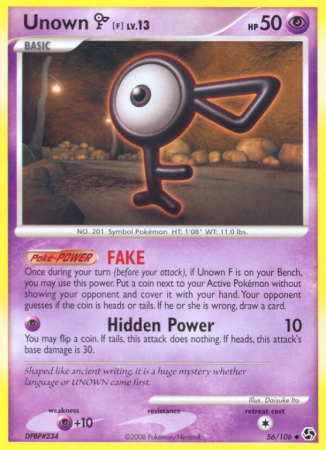 Unown F 56/106 Diamond & Pearl Great Encounters